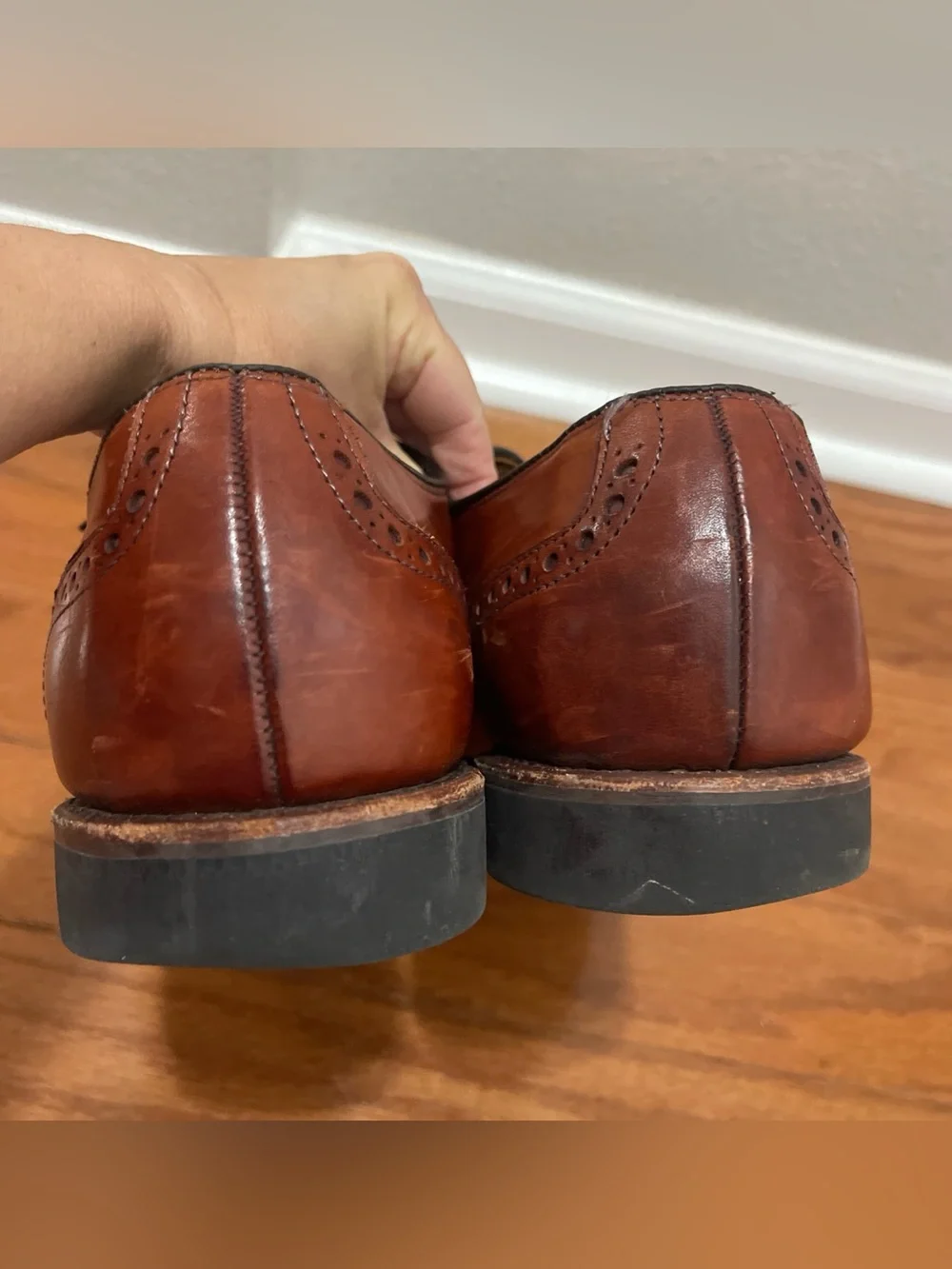 Men's Allen Edmonds Brown Cap Toe Oxfords 11D Style 3458